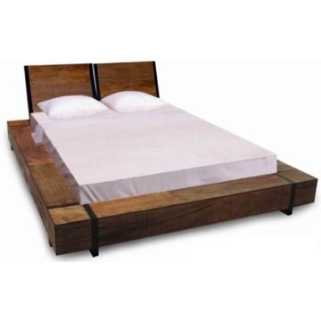 Industrial Platform Bed with Reclaimed Wood