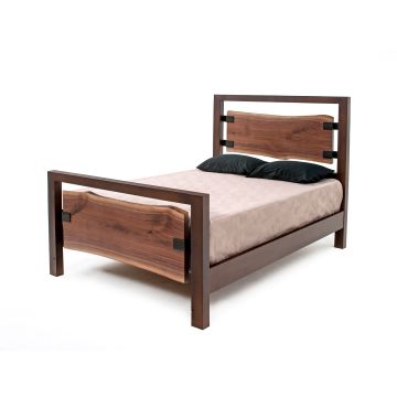 Modern Rustic Live Edge Walnut Bed