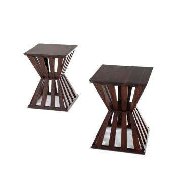 Soft Modern End Table Pyramid Design