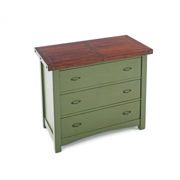 Painted Cottage 3 Drawer Chest - Sea Mist Green Finish