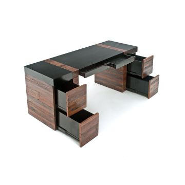 Urban Rustic Reclaimed Wood 6 Drawer File Desk