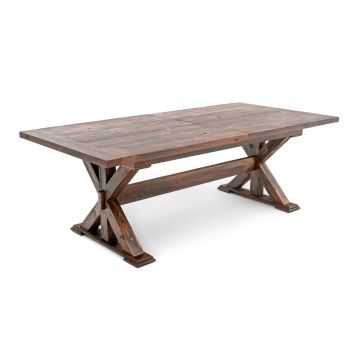 Rustic Farmstead Gathering Dining Table - Expandable - Rustic Barnwood Finish
