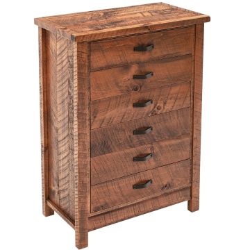 River Rustic 6 Drawer Barnwood Chest