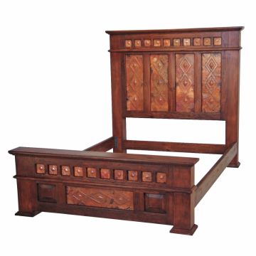 Alma Hammered Copper High Panel Bed