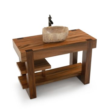 Golden Walnut Modern Wood Vanity - 48"