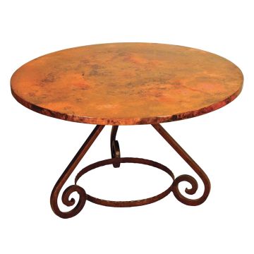 Aztec Hammered Copper Round Dining Table