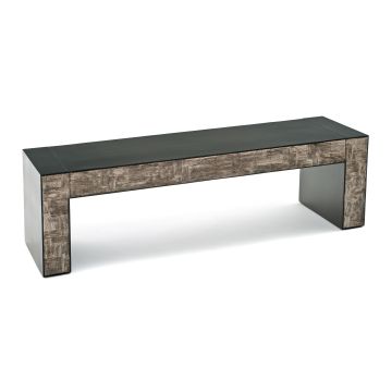 Modern Rustic Reclaimed Wood Bench - Urban Graphite Reclaimed Wood & Ebony Mahogany
