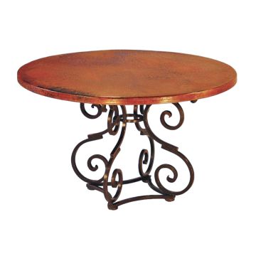 Broken S Hammered Copper Round Dining Table - Standard Broken S Design