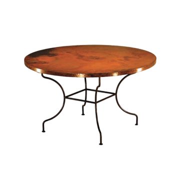 Catalina Hammered Copper Round Dining Table