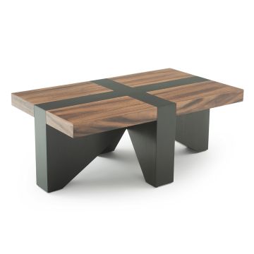 Modern Ebony Mahogany & Golden Walnut Coffee Table