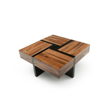 Ebony Mahogany & Golden Walnut 4 Drawer Coffee Table