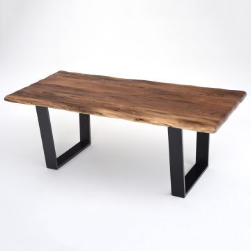 Contemporary Rustic Live Edge Writing Desk - Black Walnut
