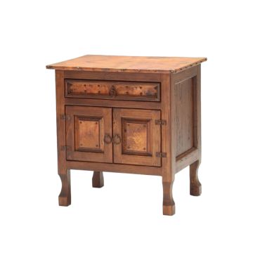 Country Hammered Copper Enclosed Nightstand
