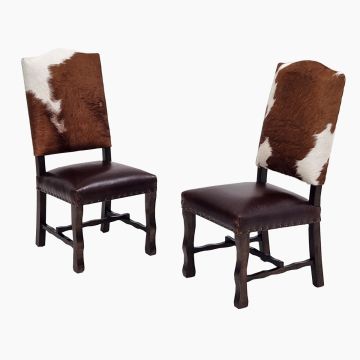 Modern Classic Upholstered Cowhide Dining Chair