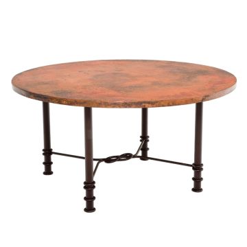 Figure 8 Hammered Copper Round Dining Table