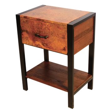 Modern Rustic Copper End Table or Nightstand