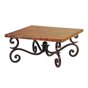 Copper Coffee Table with Fountain Base