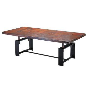 Forged Tube Hammered Copper Dining Table