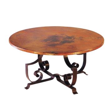 Forja Solera Hammered Copper Round Dining Table