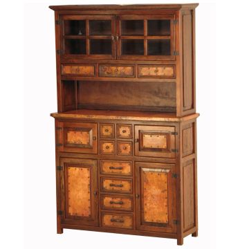 Francisco Hammered Copper 4 Door 8 Drawer Buffet & Hutch
