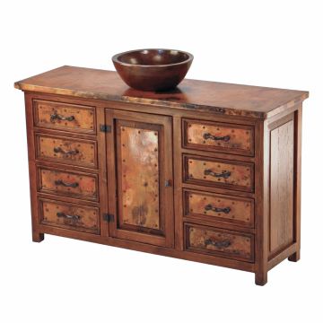 Francisco Hammered Copper 8 Drawer Bathroom Vanity