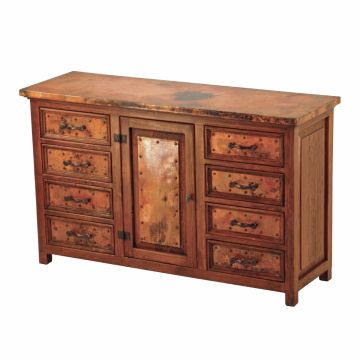 Francisco Hammered Copper 1 Door 8 Drawer Buffet