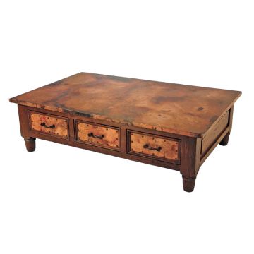 Copper Coffee Table with French Base