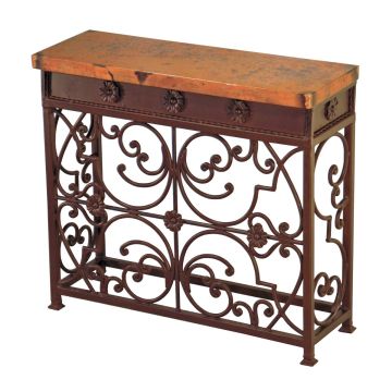 Copper Console Table with Gate Base