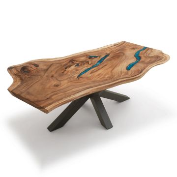 Great Lakes Live Edge Golden Walnut Starburst Coffee Table