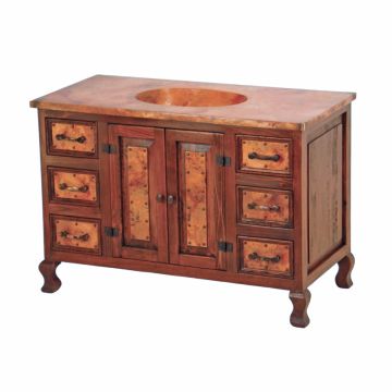 Hammered Copper 6 Drawer Bathroom Vanity