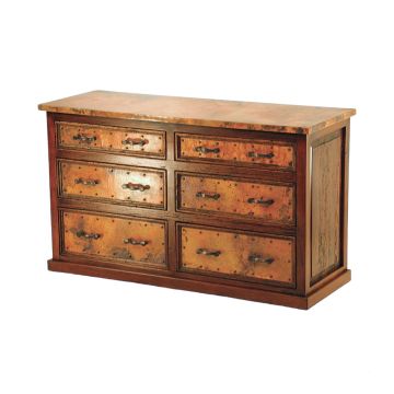 Copper Dresser with Six Drawers