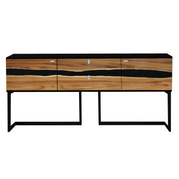 Urban Rustic Modern Sideboard - Urban Wildwood & Ebony Metal Base