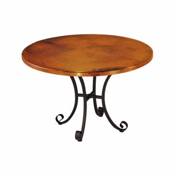 Italian Hammered Copper Round Dining Table