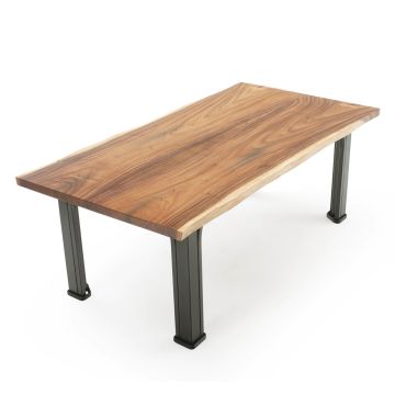 Live Edge Golden Walnut Modern Farm Writing Desk