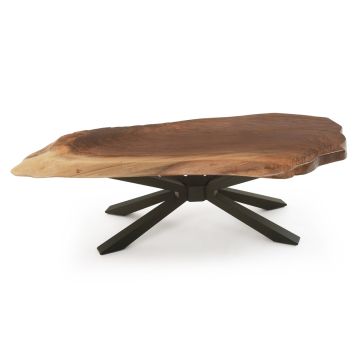 Matrix Live Edge Natural Wood Coffee Table - Black Walnut