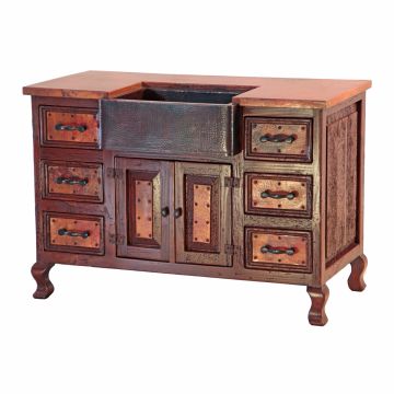 Mini Farmhouse Hammered Copper Bathroom Vanity