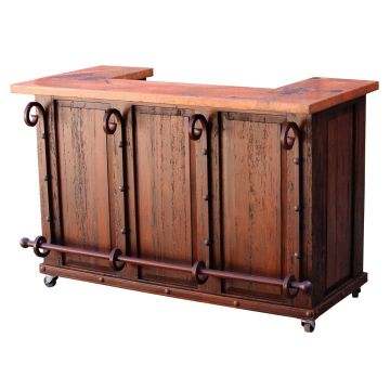 Miss Kitty's Dual Level Hammered Copper Bar - Front View