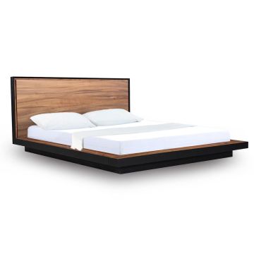 Modern Golden Walnut Platform Bed