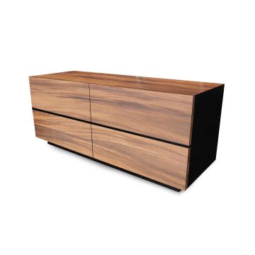 Modern Chic Wood 4 Drawer Dresser - Black Steel Accents