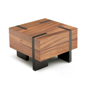 Ebony Mahogany & Golden Walnut Modern Chic End Table
