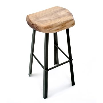 Modern Rustic Live Edge Hardwood Slab Bar Stool