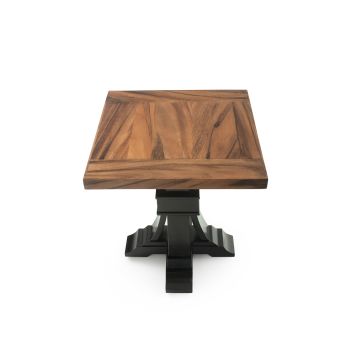 Modern Tuscan Ebony Mahogany & Golden Walnut End Table 