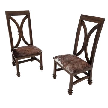 Modern Tuscan Cowhide Dining Chair