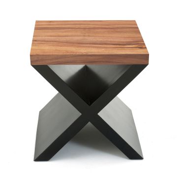 Contemporary Wood End Table - Golden Walnut