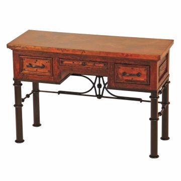 Pablo Hammered Copper Desk - Back View