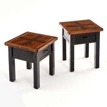 Painted Cottage 1 Drawer End Tables - Black Harvest