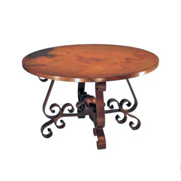 Patricia Hammered Copper Round Dining Table