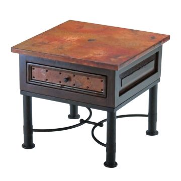 Copper Drawer End Table