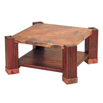 Copper Coffee Table with Shelf