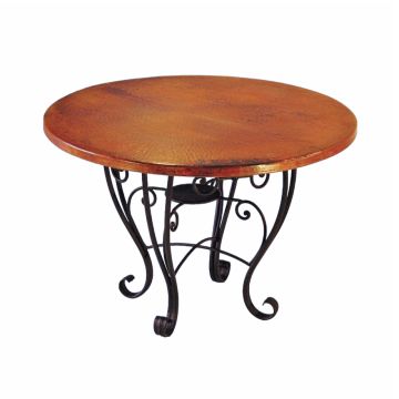 Placencia Hammered Copper Round Dining Table